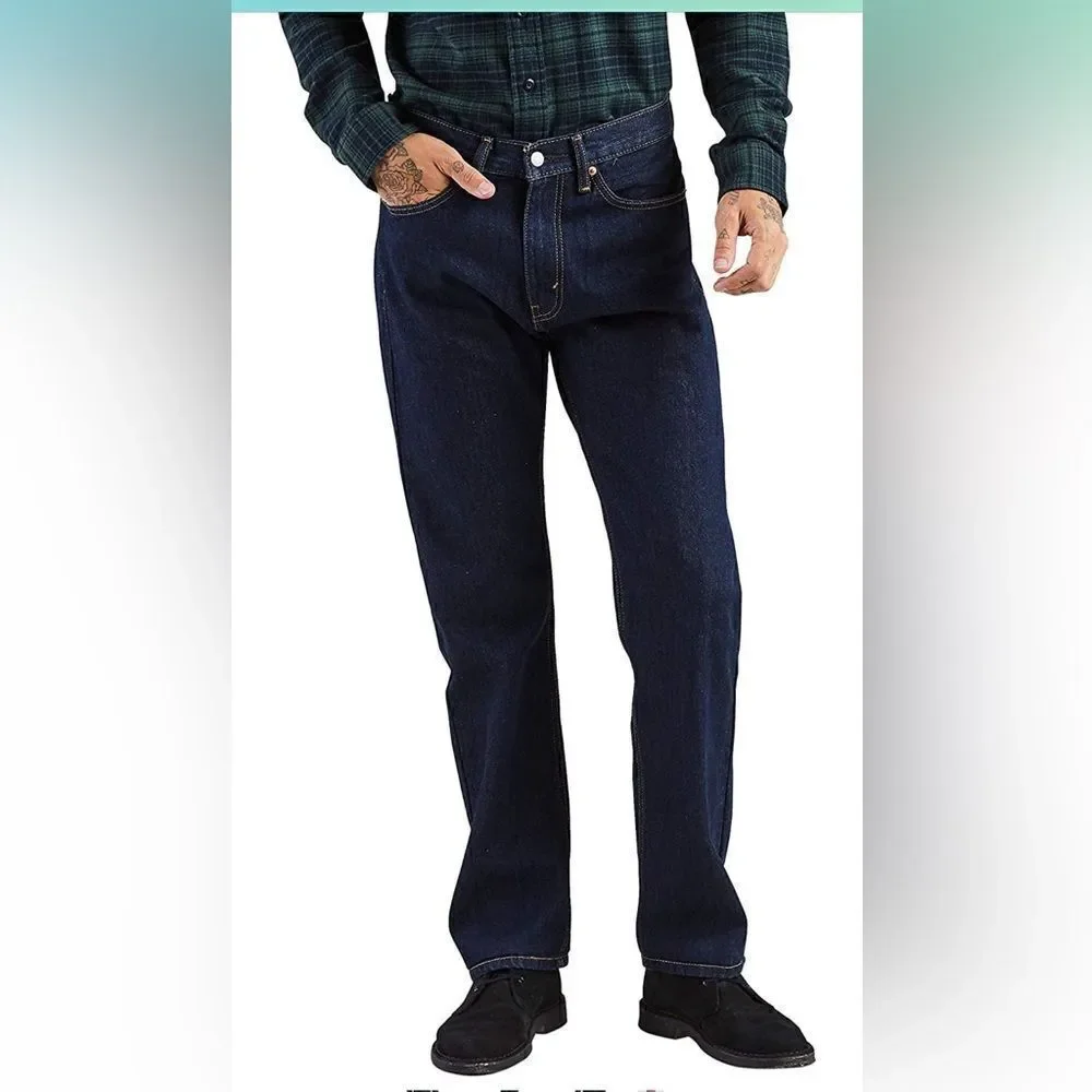 LEVI'S Men's 505 Regular Fit Jeans, dark wash, size 32/29